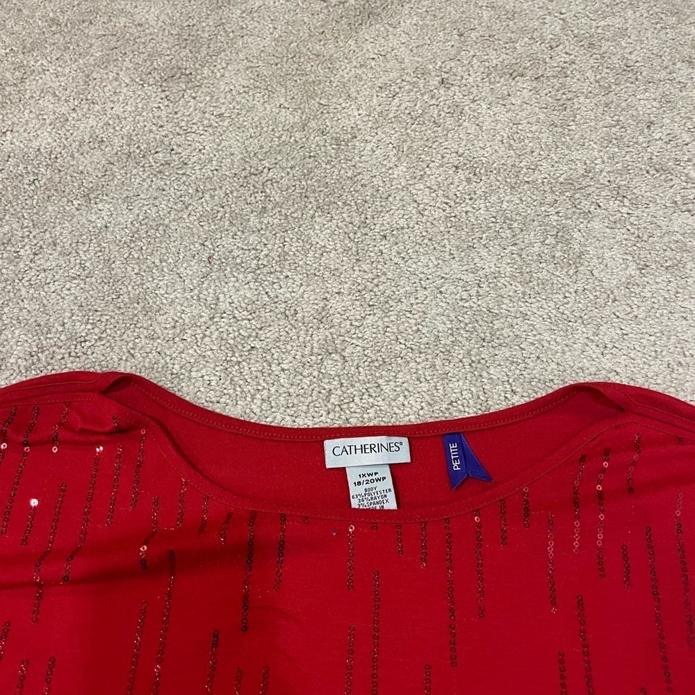 Catherines 3/4 Sleeve Sequin Top - Picture 3 of 6
